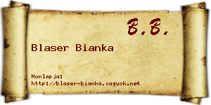 Blaser Bianka névjegykártya